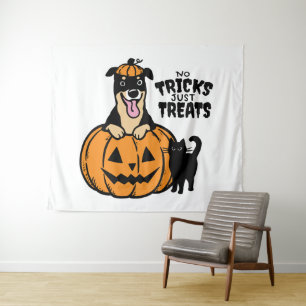 Tapete De Parede Festa de Halloween do Rottweiler Sem Truques Somen