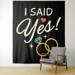 Tapete De Parede Festa de Noivado Black I Said Yes
