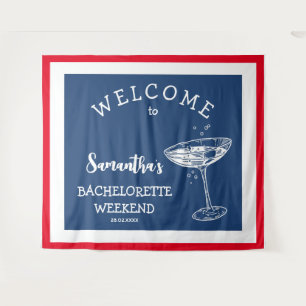 Tapete De Parede Festa de solteira Costeira Moderna Vermelho Azul