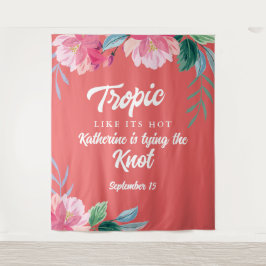 Tapete De Parede Festa de solteira laranja quente tropical