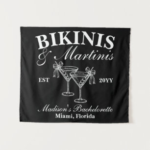 Tapete De Parede Festa de solteira Personalizada Bikinis e Martinis