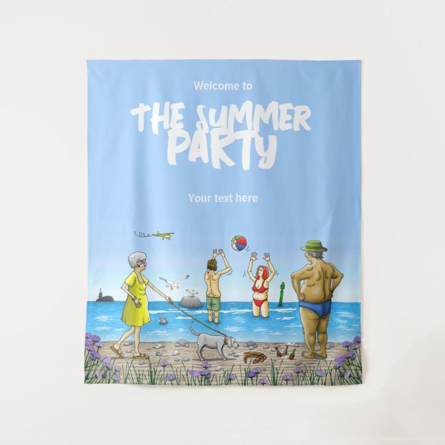 Tapete De Parede Festa de Verão na Praia (Frente)