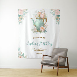 Tapete De Parede Festa Floral Romântica de Rosas Vintage Shabby Chi