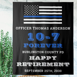 Tapete De Parede Festa Policial Limpa Linha Azul Reforma Feliz