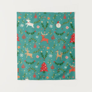 Tapete De Parede Festivo Reindeer Wonderland
