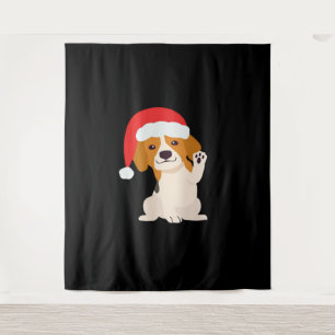 Tapete De Parede Filhote de Beagle com chapéu do Papai Noel para am