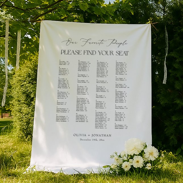 Tapete De Parede Find Your Seat Wedding Seating Chart  Fabric (Criador carregado)