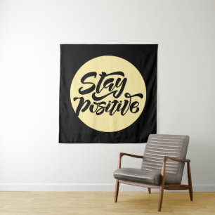 Tapete De Parede Fique Positivo Amarelo