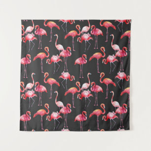 Tapete De Parede Flamingo Rosa: Padrão Tropical de Aquarela.