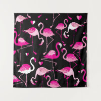 flamingos cor-de-rosa, padrão sem costura escuro.