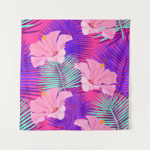 Tapete De Parede Flamingos Exóticos: Vintage Rosa Tropical.