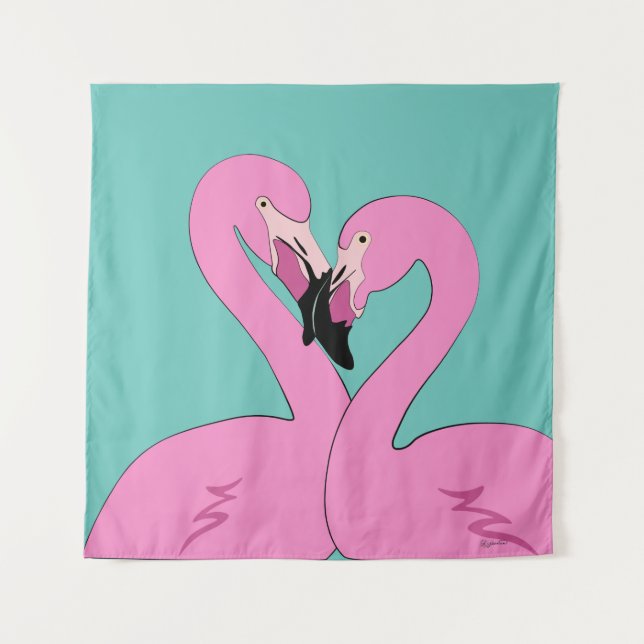 Tapete De Parede Flamingos Tapestry (Frente)