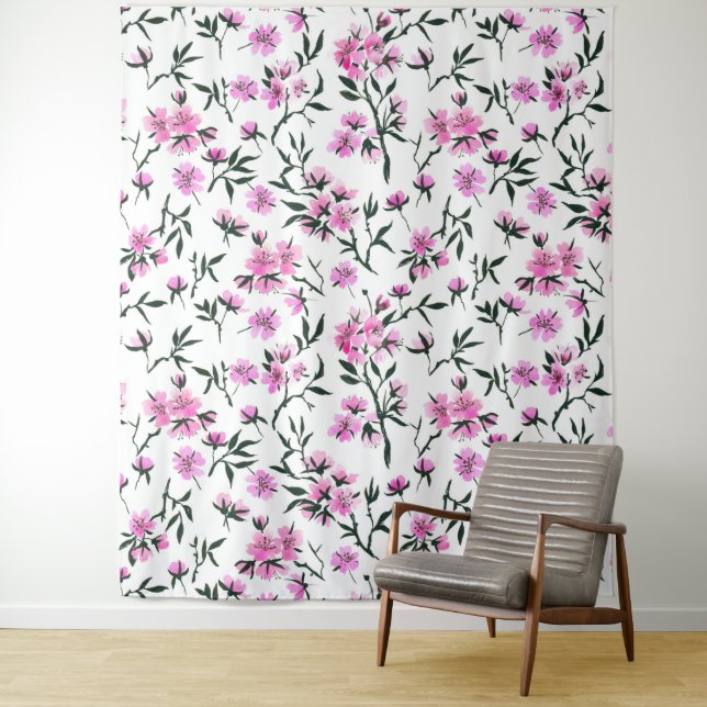 Tapete De Parede Flor branco de cereja em branco (In Situ)