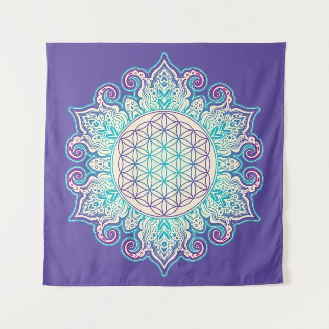 Tapete De Parede Flor Da Vida - Índia Mandala 2 (Frente)