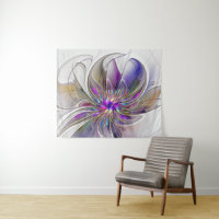 Flor de Arte Abstrato, Enérgica e Colorida
