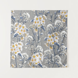 Tapete De Parede Flor de inverno: Padrão Floral Delicado