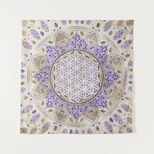 Tapete De Parede Flor de Pastéis de Arte Ponto de Vida, Purple e o