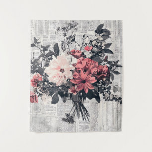 Tapete De Parede Flor e caligrafia russa - Papel castanho envelheci
