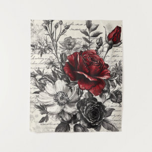 Tapete De Parede Flor e caligrafia russa - Papel castanho envelheci