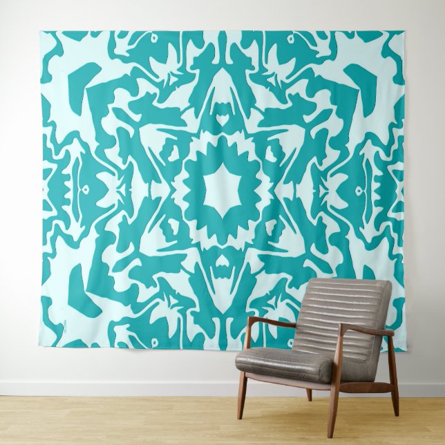 Tapete De Parede Flor em turquesa.... (In Situ (Horizontal))