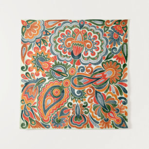 Tapete De Parede Flor Étnico Ucraniano, Marcador Desenhado À Mão.