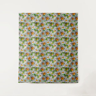 Tapete De Parede Flor Floral de Daisy Natural