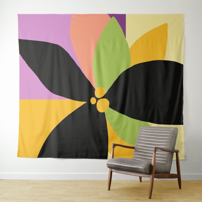 Tapete De Parede Flor moderna em negrito simples (In Situ (Horizontal))