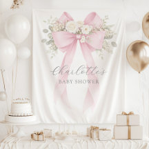 Floral Bow Pink Coquette Baby Shower