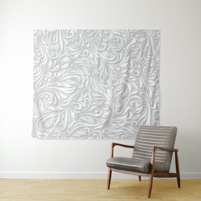 Tapete De Parede Floral Branco (In Situ (Horizontal))