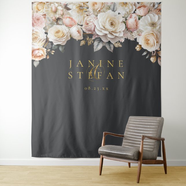 Tapete De Parede Floral Drama Wedding Charcarboneto ID1022 (In Situ)