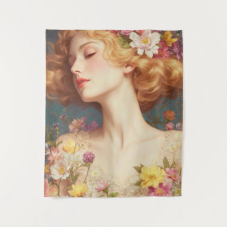 Tapete De Parede Floral Goddess Vintage Wall Tapestry