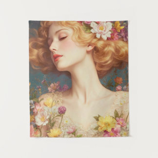 Tapete De Parede Floral Goddess Vintage Wall Tapestry