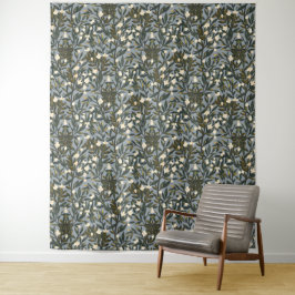 Tapete De Parede Floral pattern on  dusty blue-gray background