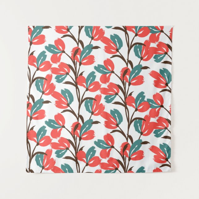 Tapete De Parede Floral seamless pattern. Cute floral background. P (Frente)
