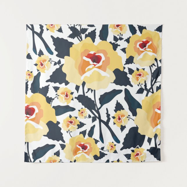 Tapete De Parede Floral seamless pattern with roses. seamless texti (Frente)
