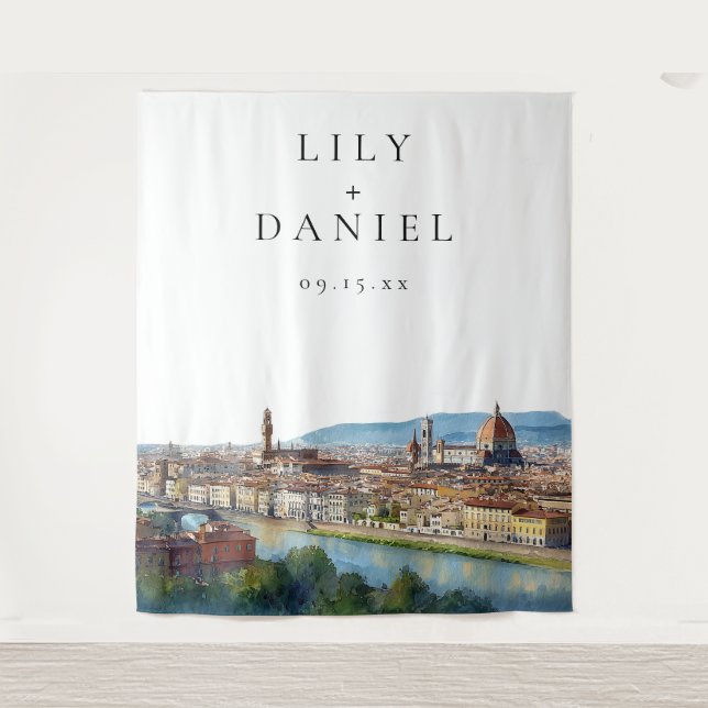 Tapete De Parede Florence Italian Wedding Photo Backdrop (Frente)