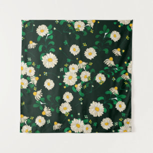 Tapete De Parede Flores bordados e folhas de padrão sem costura. I
