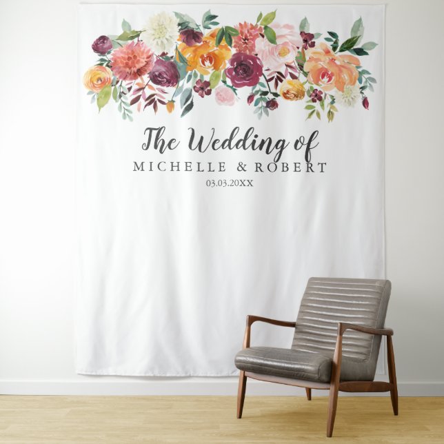 Tapete De Parede Flores Campestres | Fundo de Casamento -  Cabine d (In Situ)