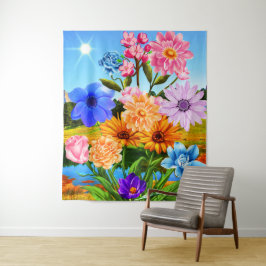 Tapete De Parede Flores Coloridas da primavera estão florescendo -