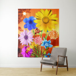 Tapete De Parede Flores De abstrato com Sunset - Flor Colorido