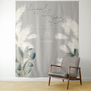 Tapete De Parede Flores de Anthurium Smokey Teal Grama de Pampas Ma