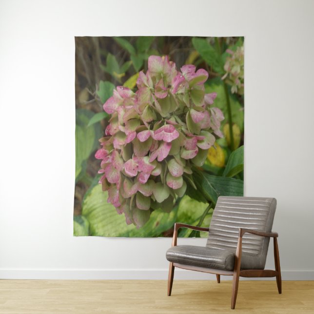 Tapete De Parede Flores de Hortênsia de Outono com Folhas Douradas  (In Situ)