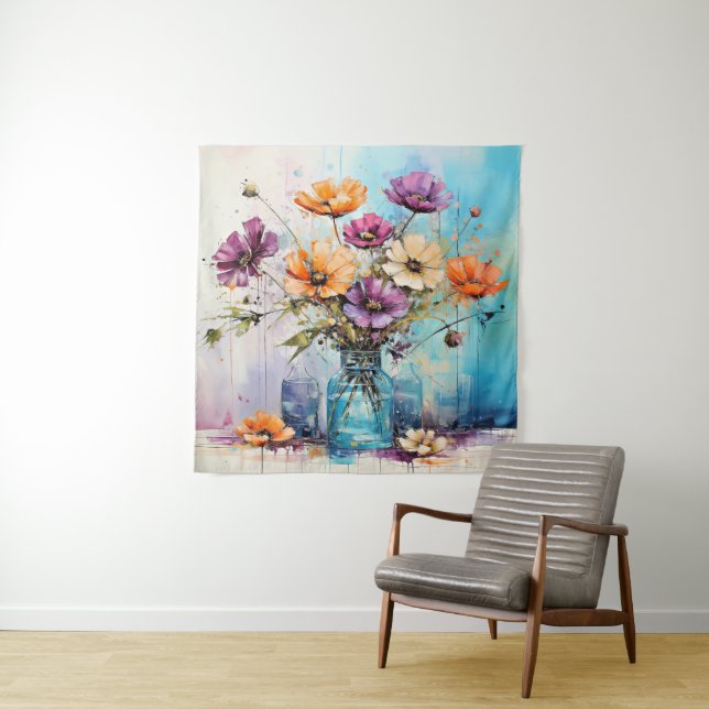 Tapete De Parede Flores de Mola de Aquarela (In Situ)