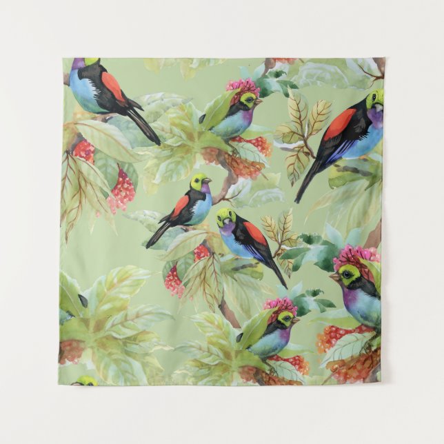 Tapete De Parede Flores de Verão: Padrão Tropical (Frente)