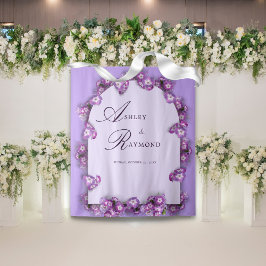 Tapete De Parede Flores Elegantes Modernas de Lilás Roxo Luar Arco