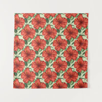 Flores florais tropicais, sem costura, flores verm