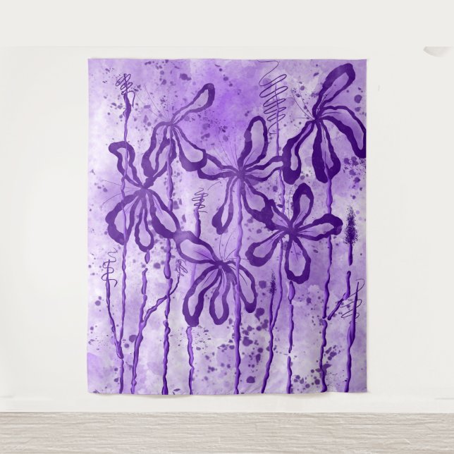 Tapete De Parede Flores Inclusas Céu Lilac (Frente)