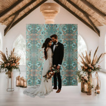 Flores Mínimas De Turquesa De Cobre Elegante