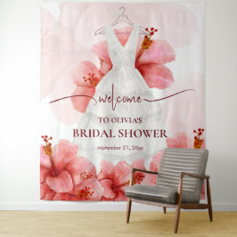 Tapete De Parede Flores Românticas Chá de panela de Vestido Bem-vin