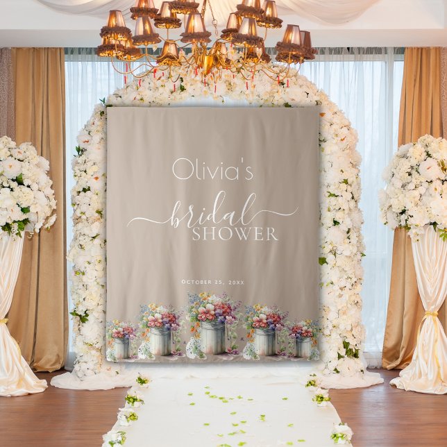 Tapete De Parede Flores Românticas de Mola Vase Chá de panela (Criador carregado)